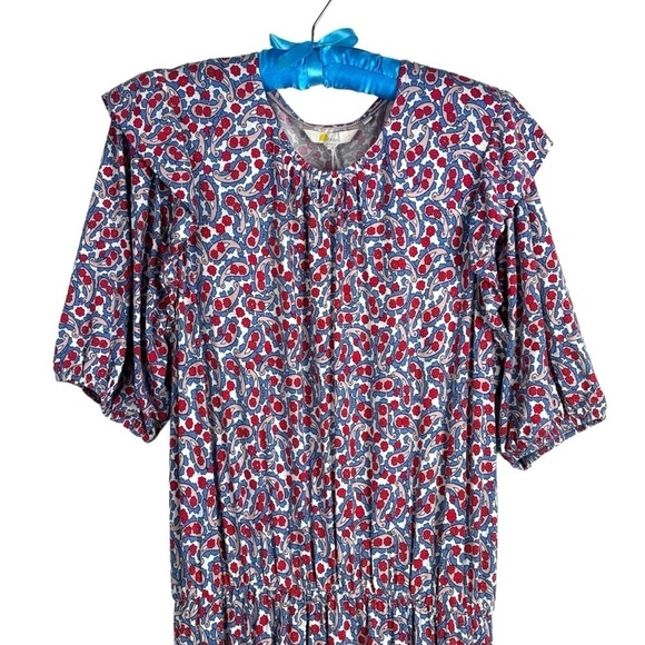 BODEN PAISLEY SHORT SLEEVE RUFFLE JERSEY MIDI DRESS US 12 LONG - Picture 6 of 15